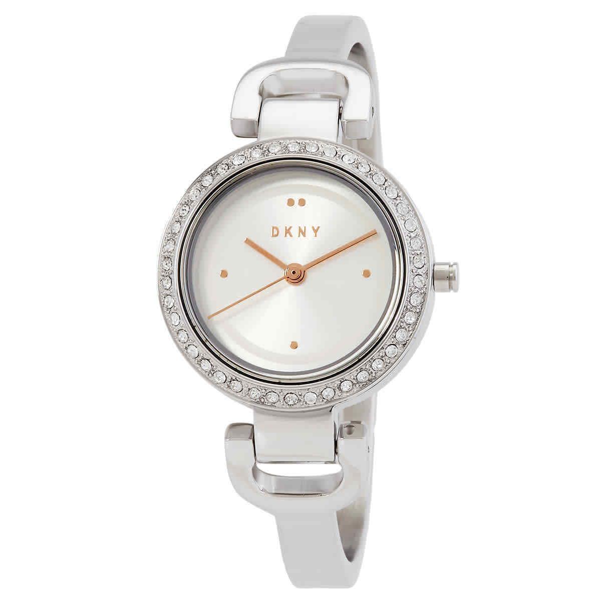 Dkny City Link Quartz Crystal Silver Dial Ladies Watch NY2861