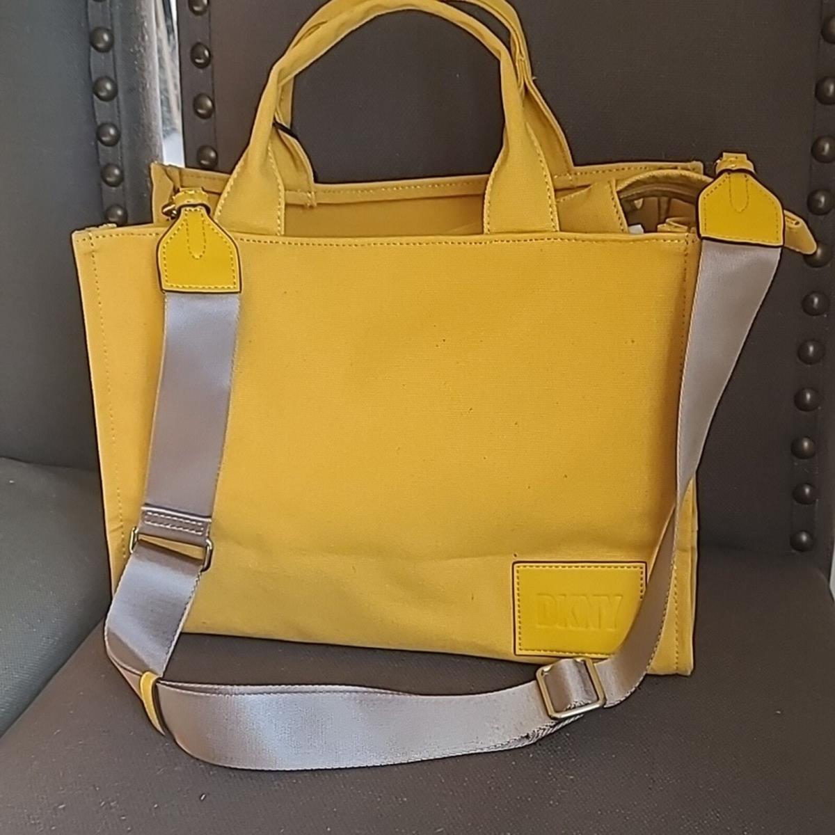 Dkny Hadlee Medium Cotton Tote Crossbody Yellow Macys