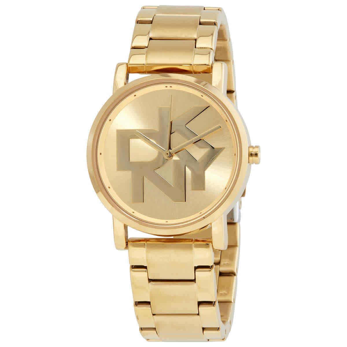 Dkny Soho Quartz Gold Dial Ladies Watch NY2959