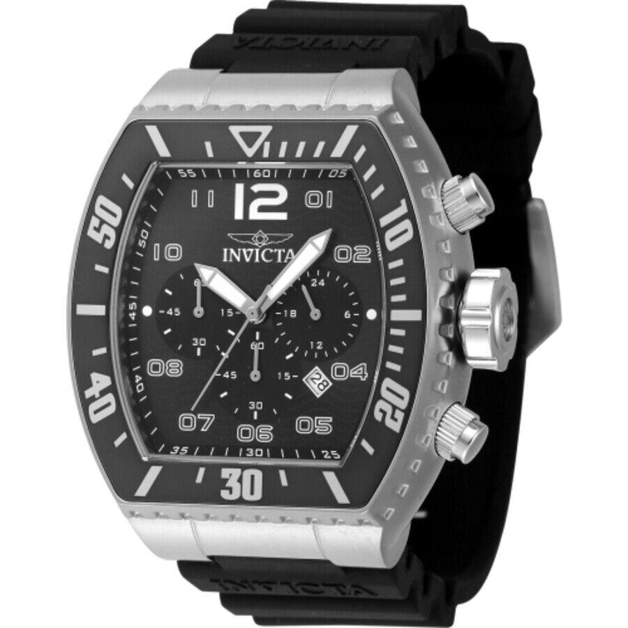 Invicta Pro Diver Zager Exclusive Chronograph Gmt Quartz Black Dial Men`s Watch