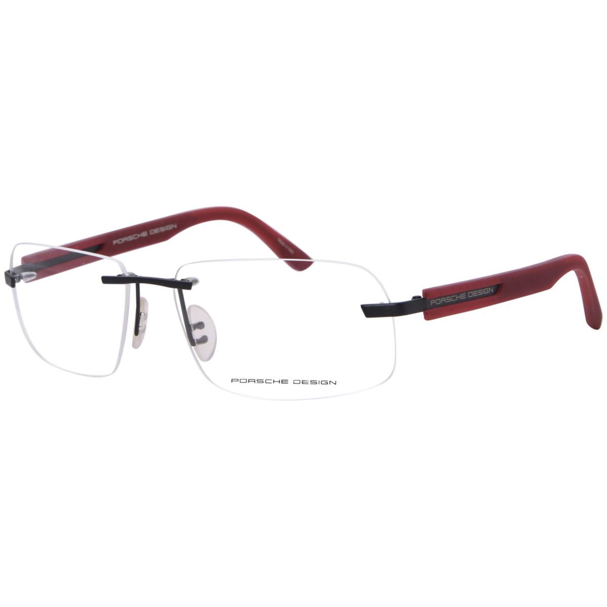 Porsche Design Men`s Eyeglasses P`8233 P8233 S1 A Black/red Optical Frame 60MM