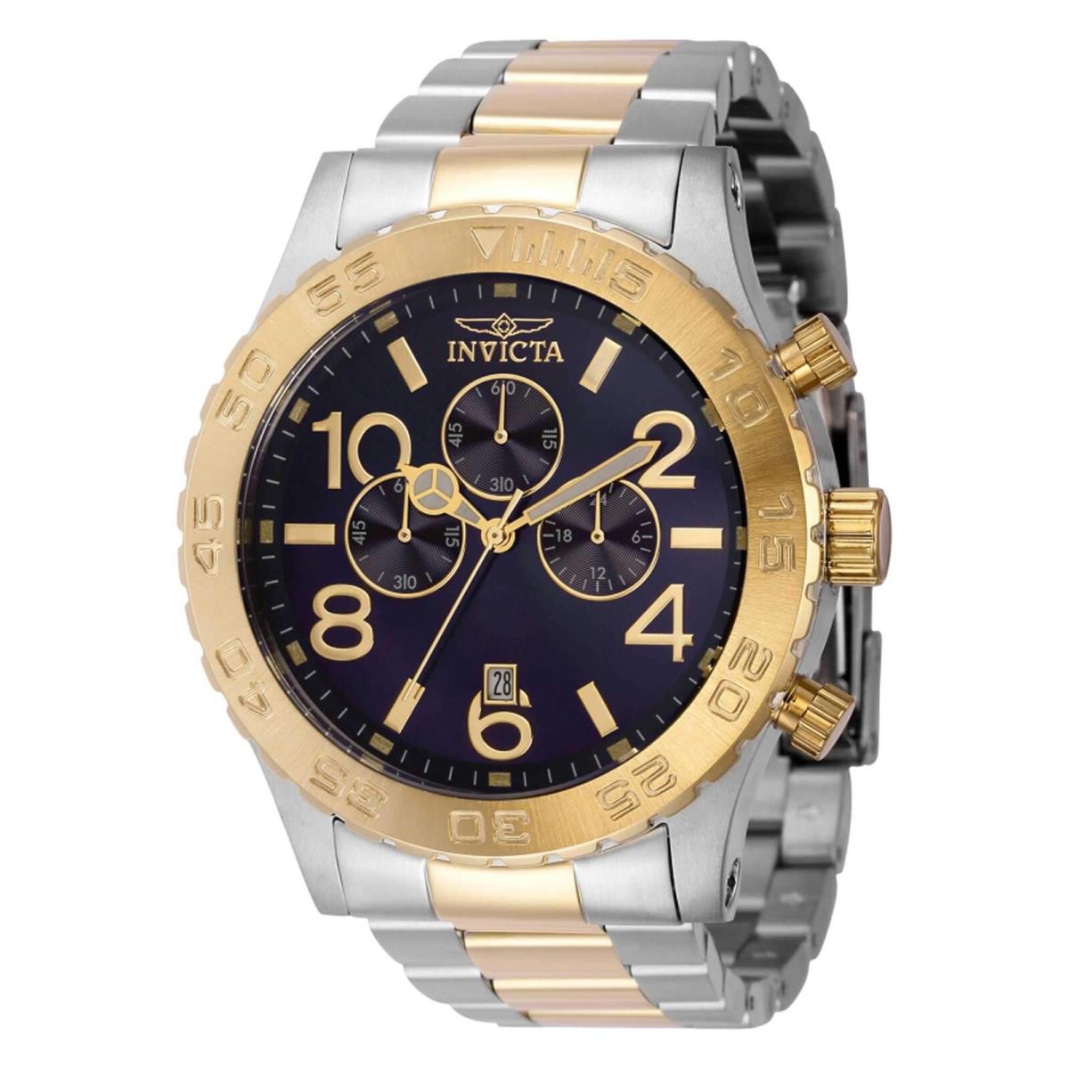 Invicta Men`s Watch Specialty Quartz Silver Tone Case Blue Dial Bracelet 40603 - Dial: Blue, Band: Silver, Yellow