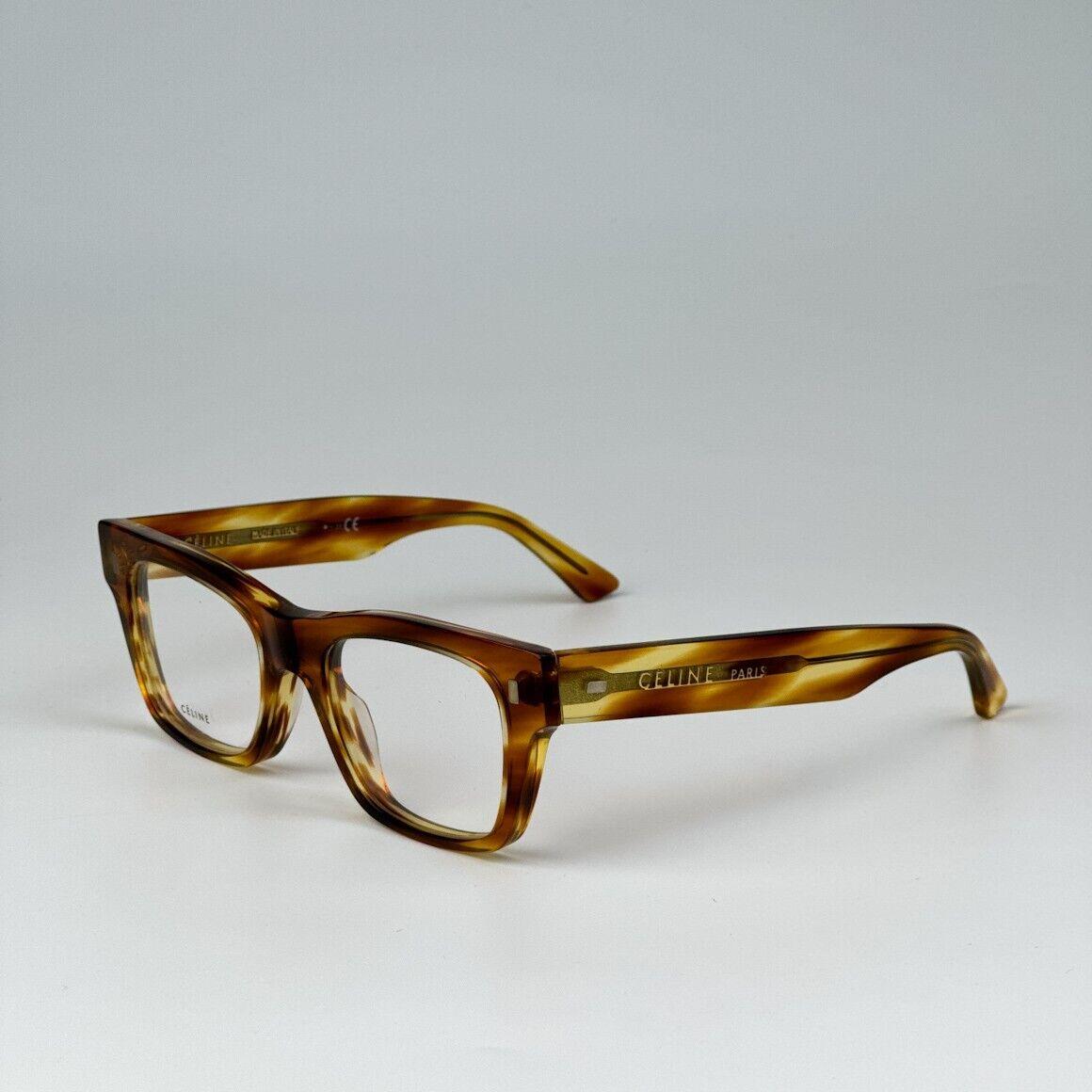 Celine CL50011I 056 Striped Honey Havana Square Women Eyeglasses CL 50011I