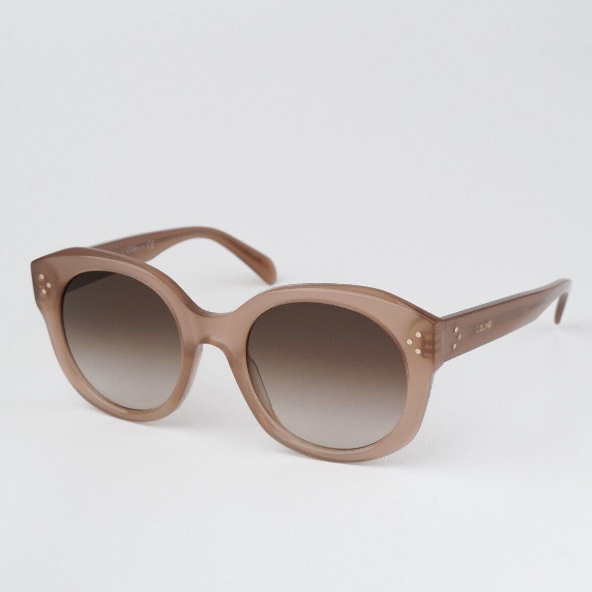 Celine CL40186I 45F Shiny Milky Hazelnut Brown Round Women Sunglasses