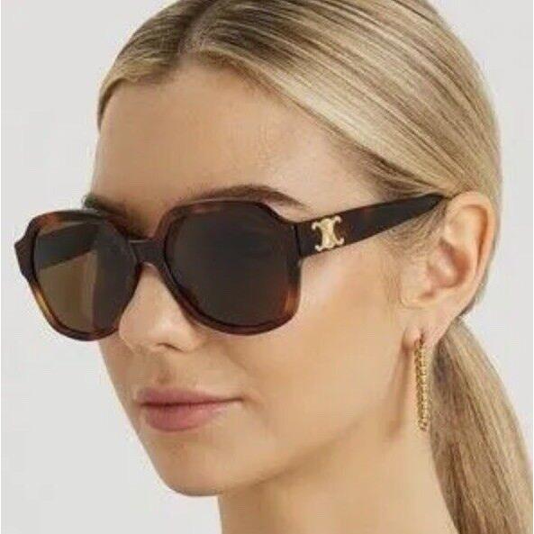 Elegant Celine Tortoise 56mm 56-18-140 Oversized Women`s Sunglasses