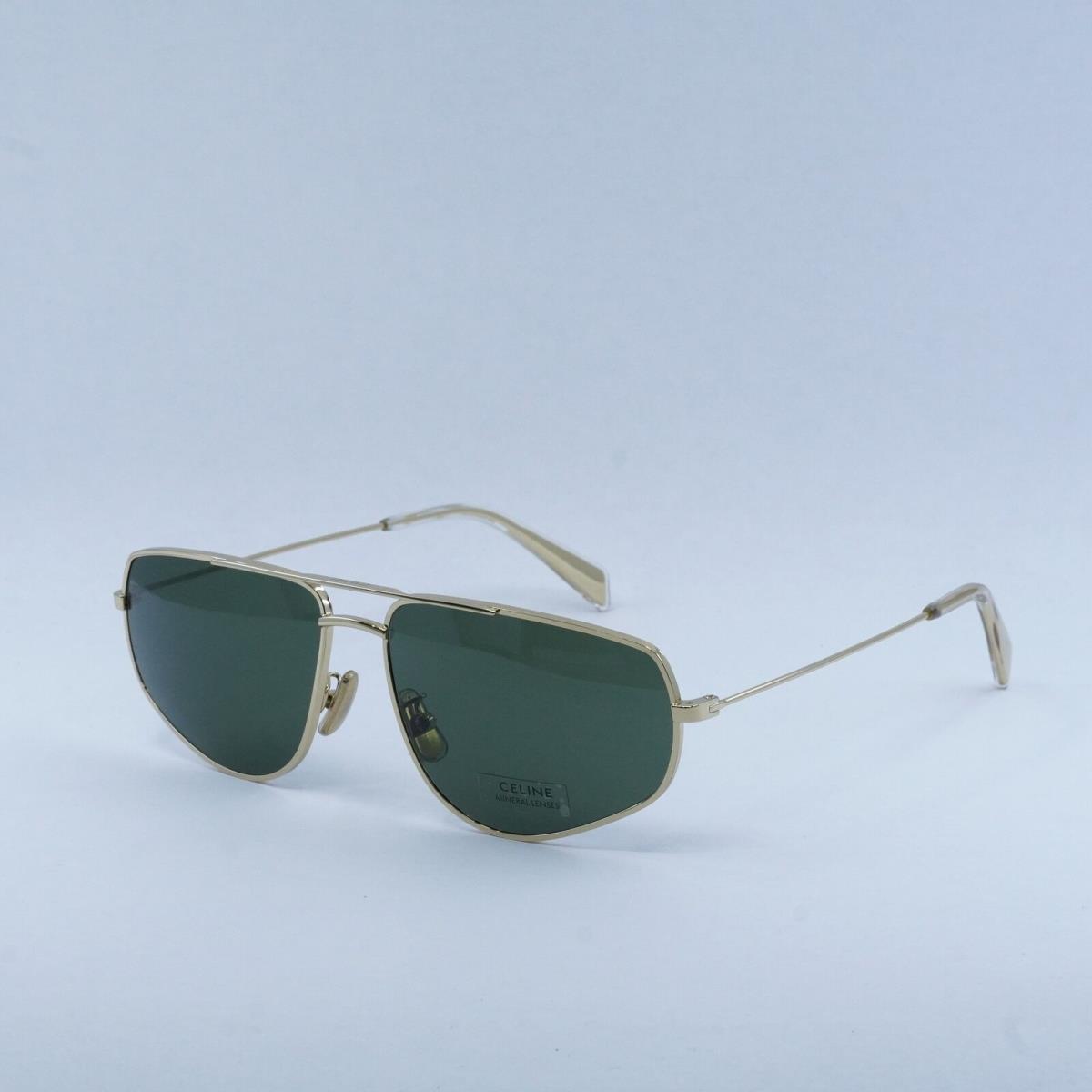 Celine CL40083U 30N Shiny Gold/green Mineral 58mm 58-15-145 Sunglasses