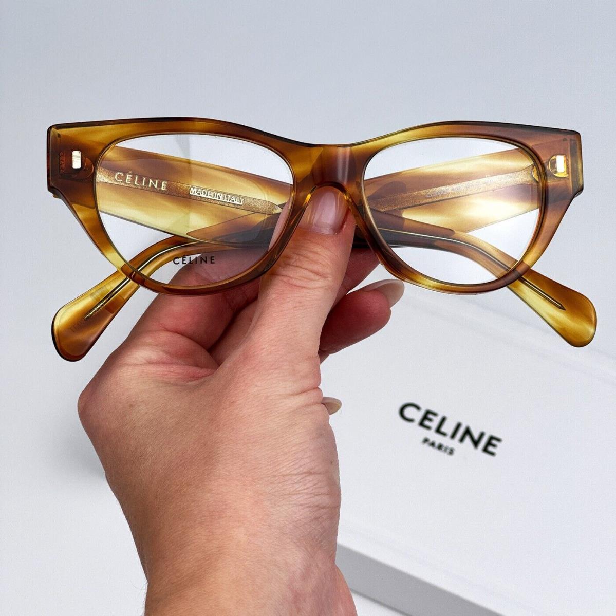 Celine CL50012I 056 Havana Demo Cat Eye Women Eyeglasses CL 50012I