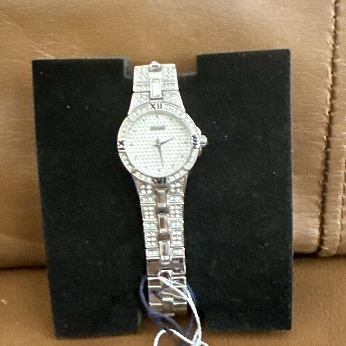 Pulsar Swarovski Crystals Stainless Steel Woman s Watch PTA367 Rare