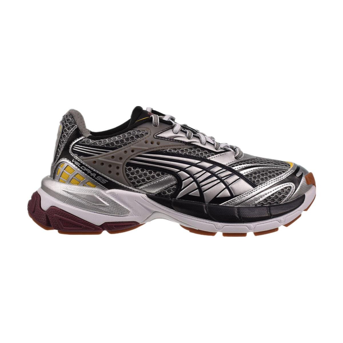 Puma Velophasis Phased Men`s Shoes Silver-yellow-burgundy 389365-05 - Silver-Yellow-Burgundy