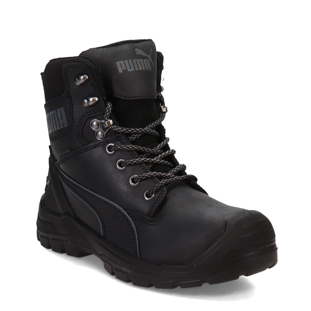 Women`s Puma Conquest 7 Composite Toe SR WP EH Work Boot 630675 Black Leather