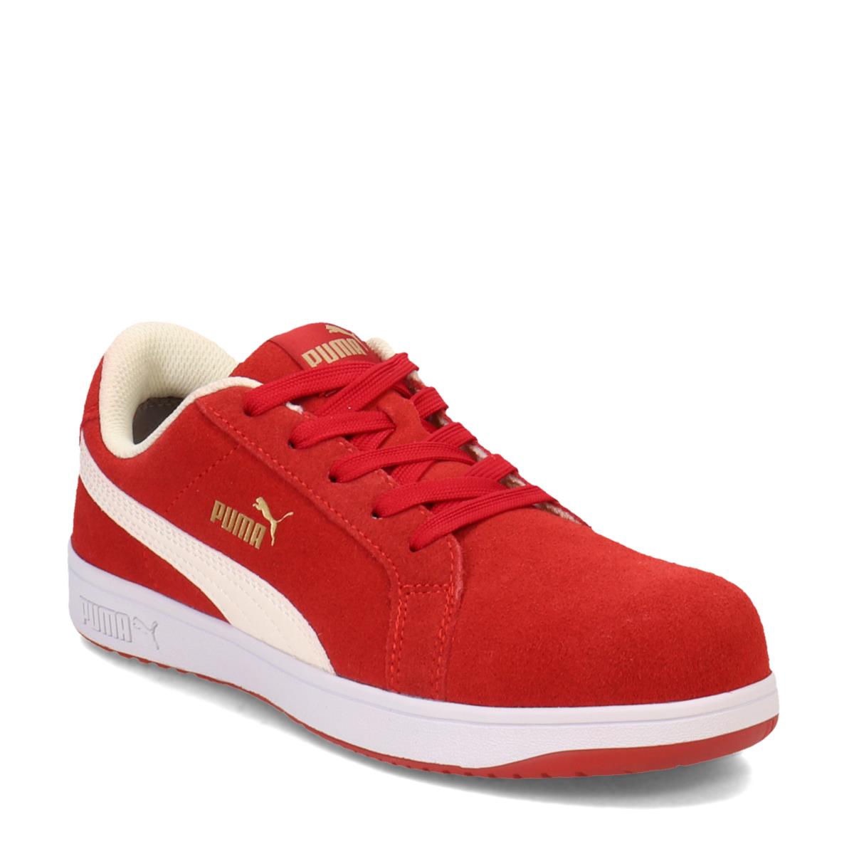 Women`s Puma Iconic Suede Low Work Shoe 640135 Red Suede