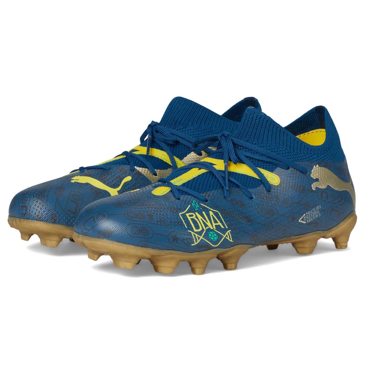 Children Unisex Shoes Puma Kids Future Match Neymar Jr. Little Kid/big Kid - Sailing Blue/Marine Blue/Pelé Yellow/Grassy Green/Gold