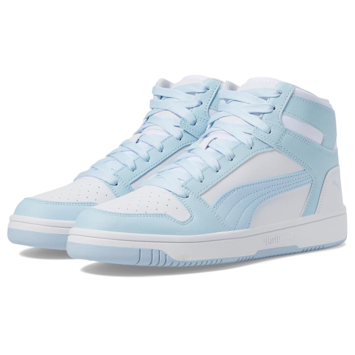 Woman`s Sneakers Athletic Shoes Puma Rebound Layup Synthetic Leather - PUMA White/Icy Blue