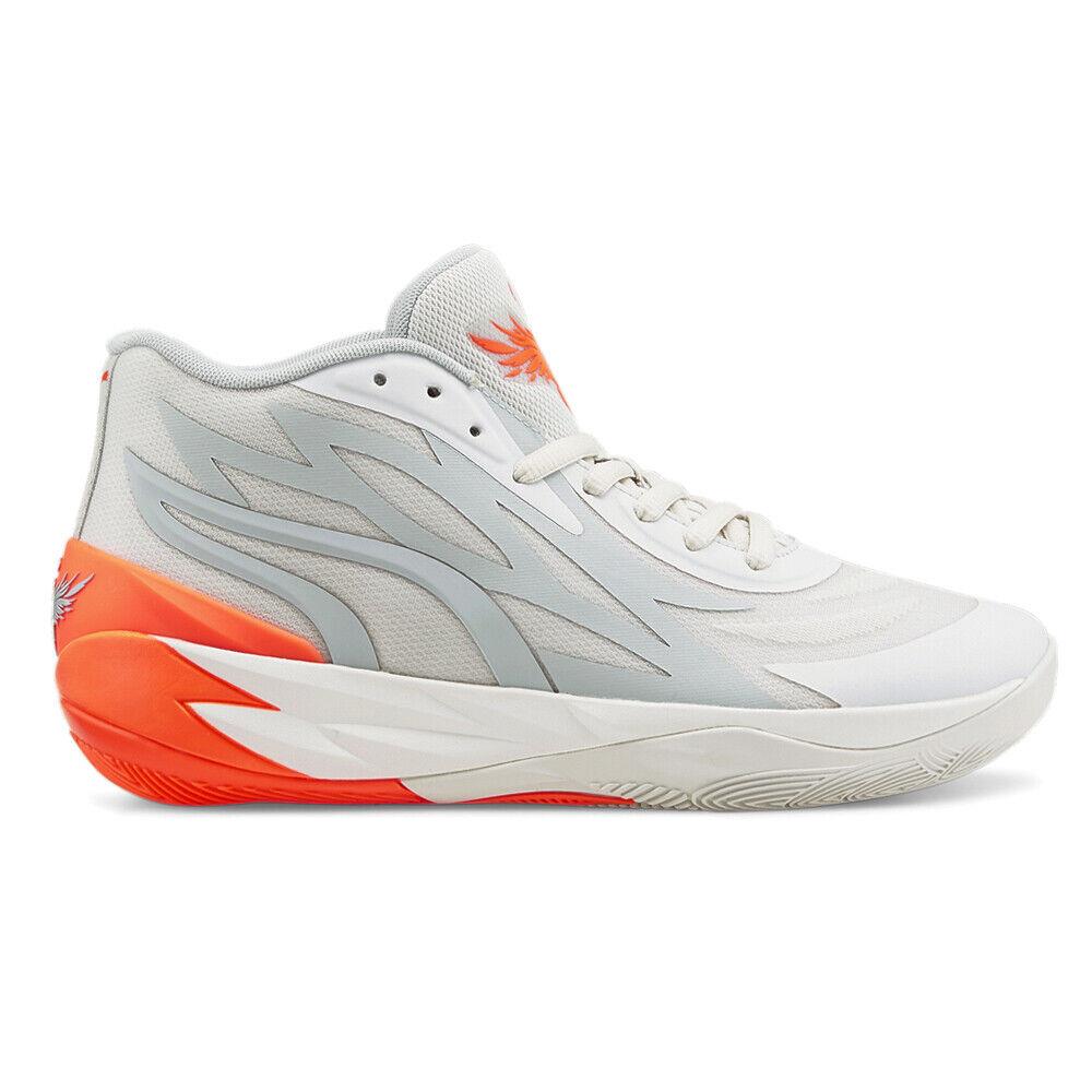 Puma Lmb X Mb.02 Gorange Basketball Mens Grey Orange White Sneakers Athletic