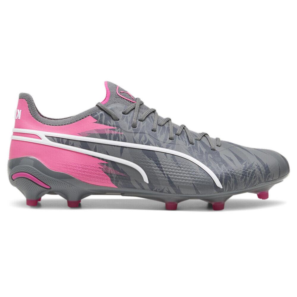 Puma King Ultimate Rush Firm Groundartificial Ground Soccer Cleats Mens Grey Pi - Grey, Pink