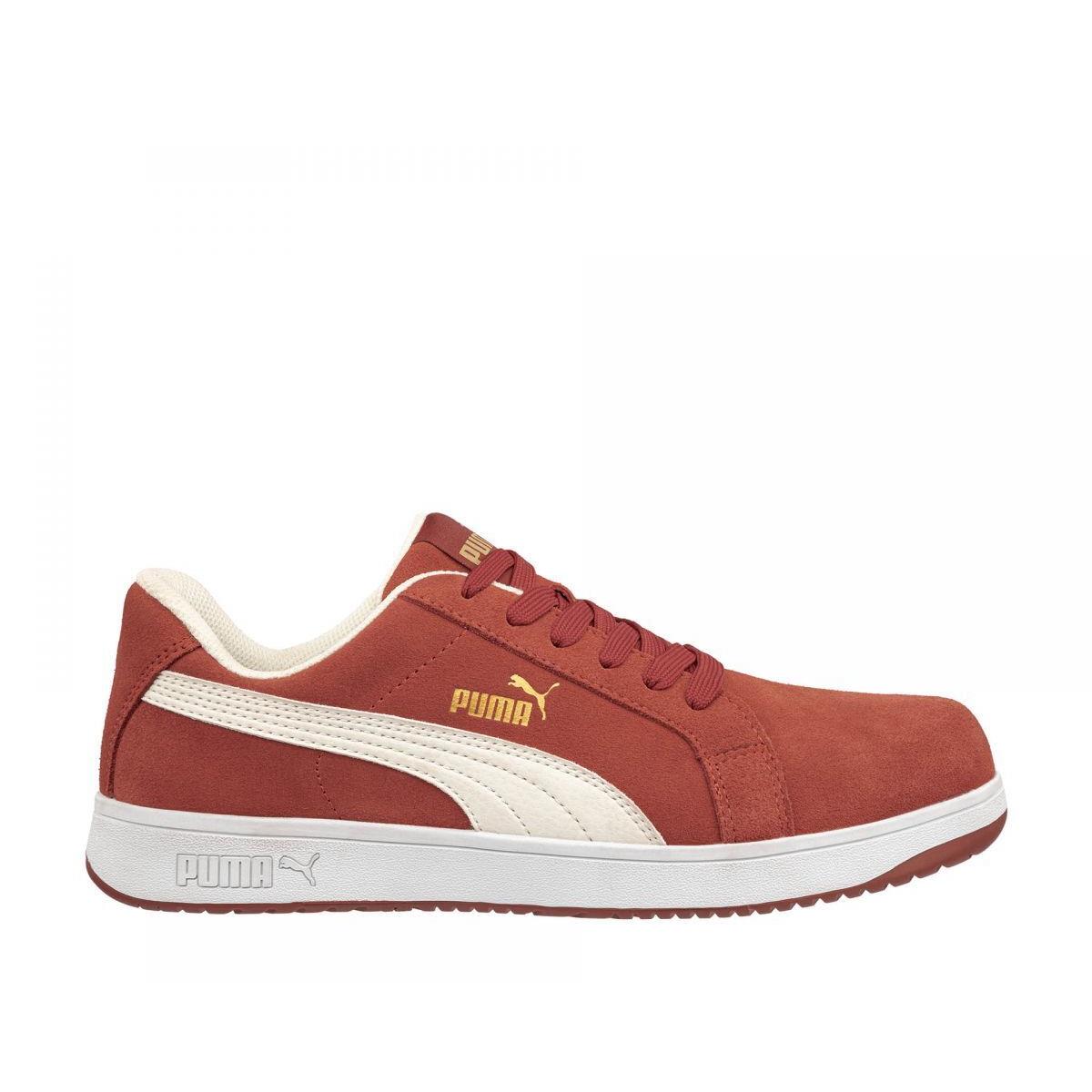 Puma Safety Women`s Iconic Low Composite Toe EH Work Shoes Red Suede - 640135