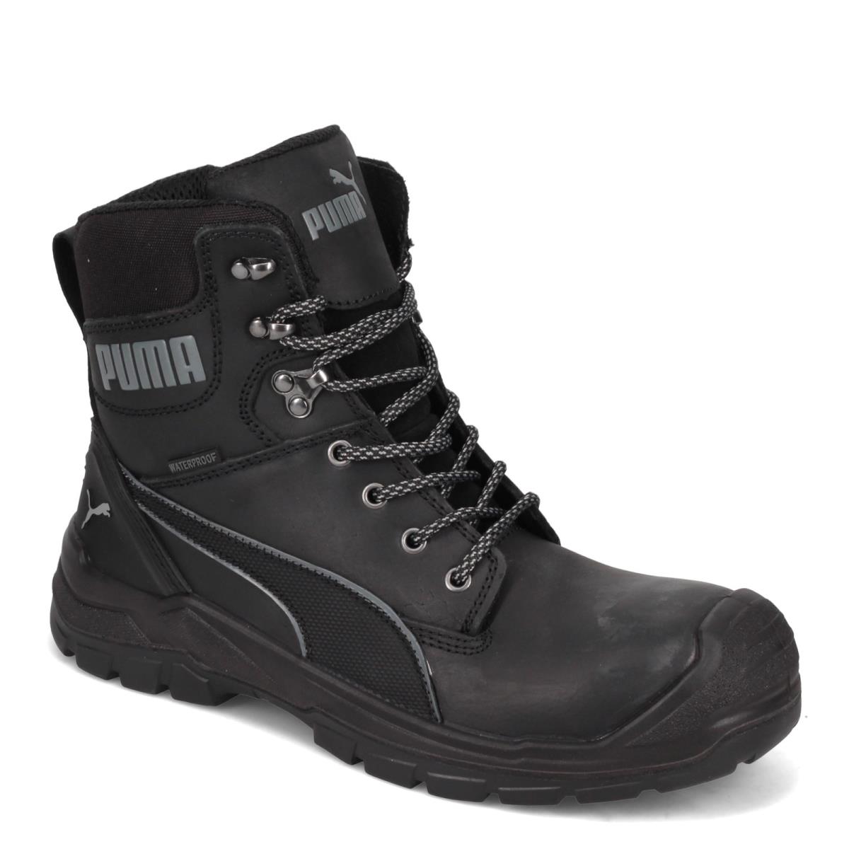 Men`s Puma Safety Conquest 7 Inch Ctx Waterproof Boot 630735 Black Leather Nubu