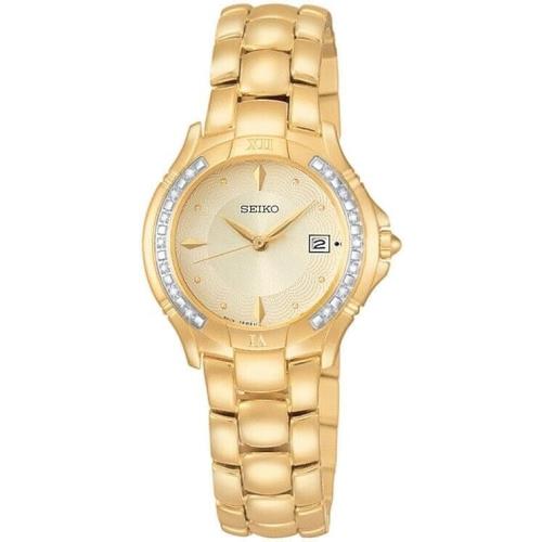 Seiko Women`s SXDB10 Reflections Diamond Watch Gold Tone