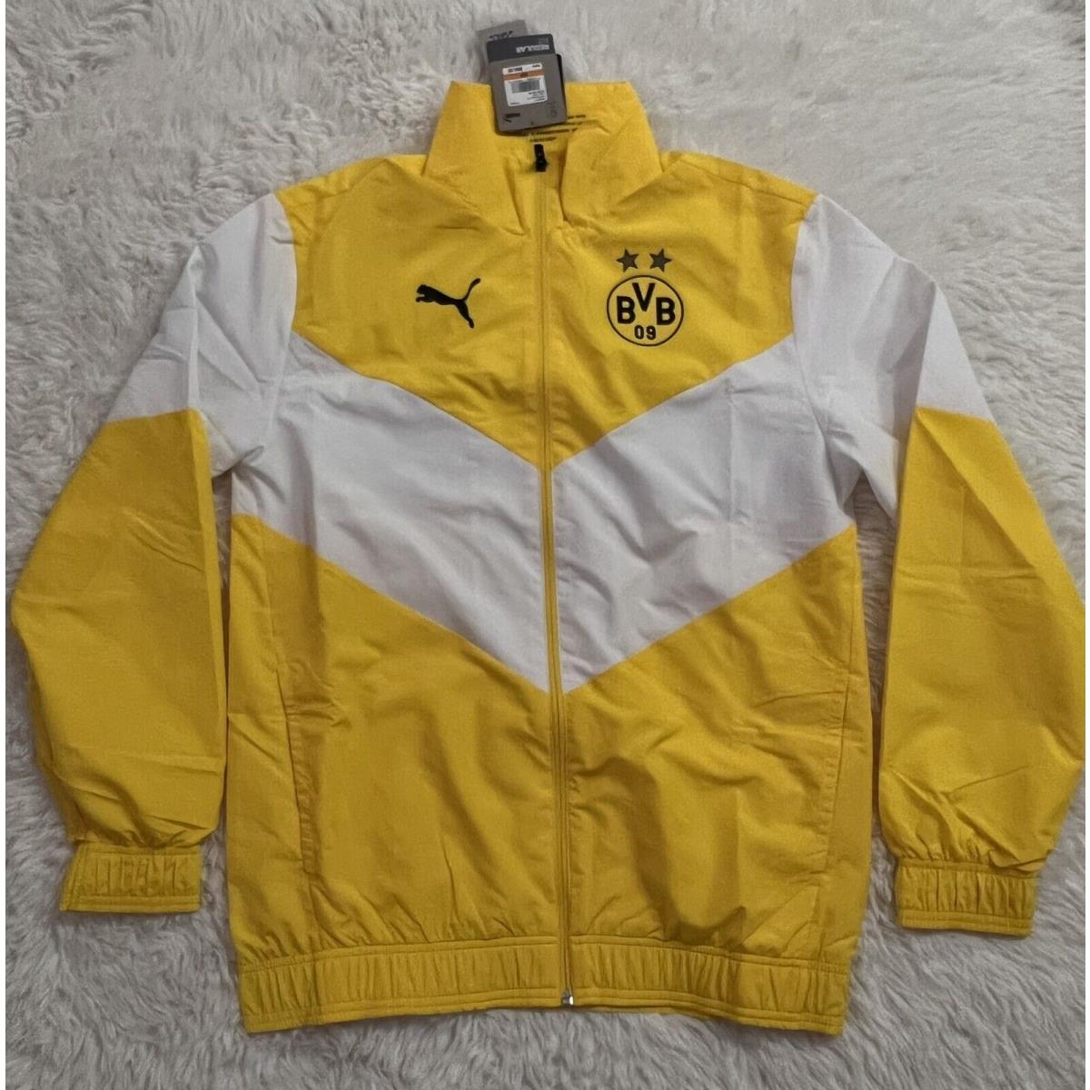 Puma X First Mile Bvb Borussia Dortmund Prematch Soccer Jacket Yellow Men Sz S