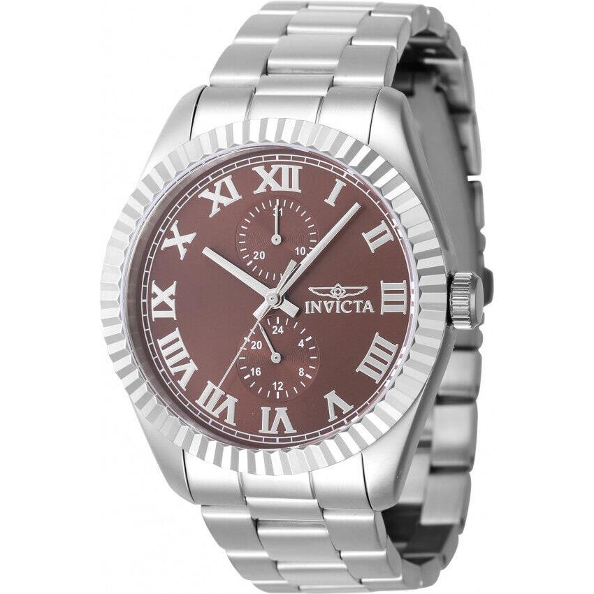 Invicta Specialty Men`s Watch 43MM Case Stainless Steel Copper Dial Japan Mov - Dial: Copper, Band: Silver, Bezel: Silver