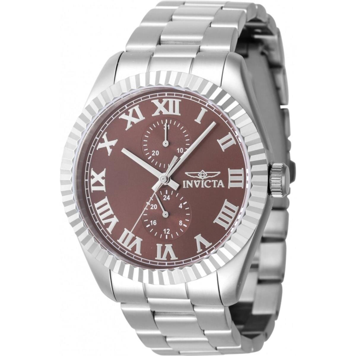 Invicta Men`s Watch Specialty Copper Brass Dial Silver Tone Steel Bracelet 47124 - Dial: Copper, Band: Silver