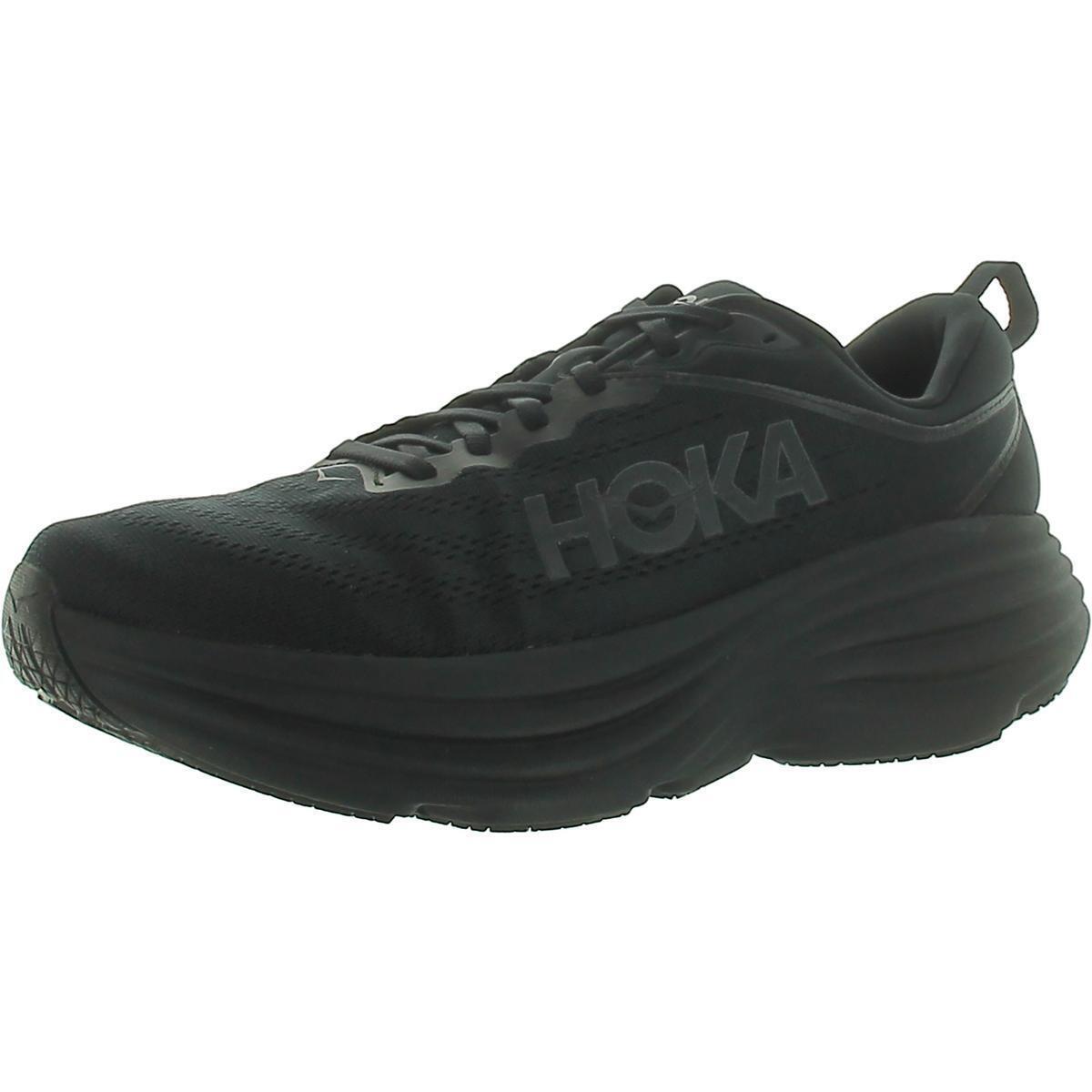 Hoka One One Mens Bondi 8 Athletic and Training Shoes Sneakers Bhfo 6561 - Black/Black