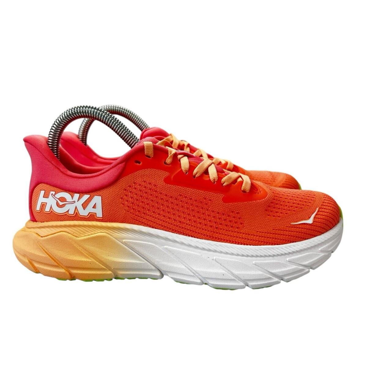 Hoka One One Arahi 7 Papaya Coral Running Shoes Women`s Size 6.5 B - Orange