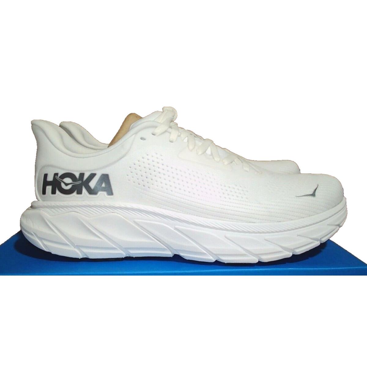 Hoka One One Men`s Arahi 7 Sneaker Size 8 Color: Blanc De Blanc/steel Wool -new