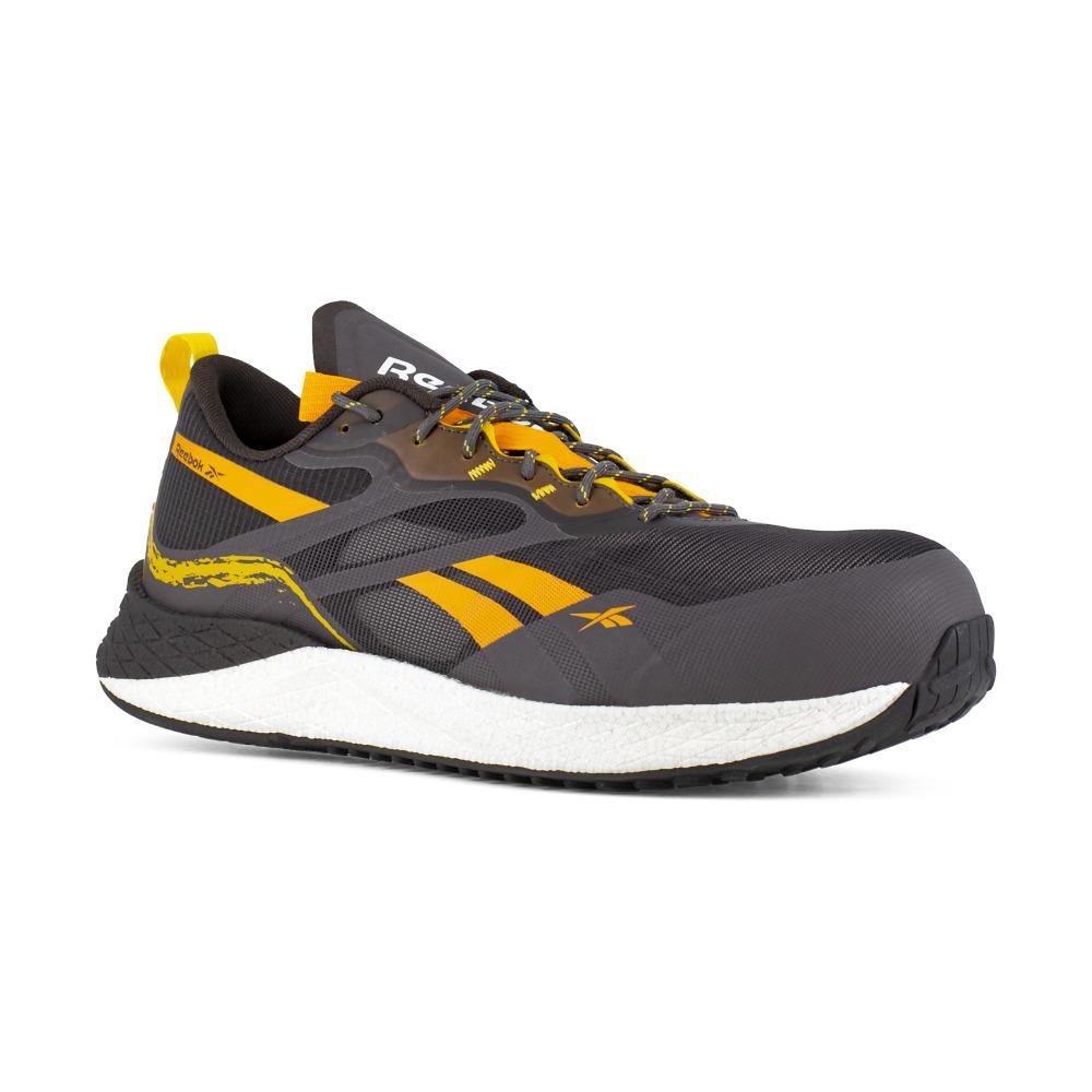 Reebok Work Men`s Floatride Energy 3 Adventure Composite Toe Esd Athletic Work - Black and Orange