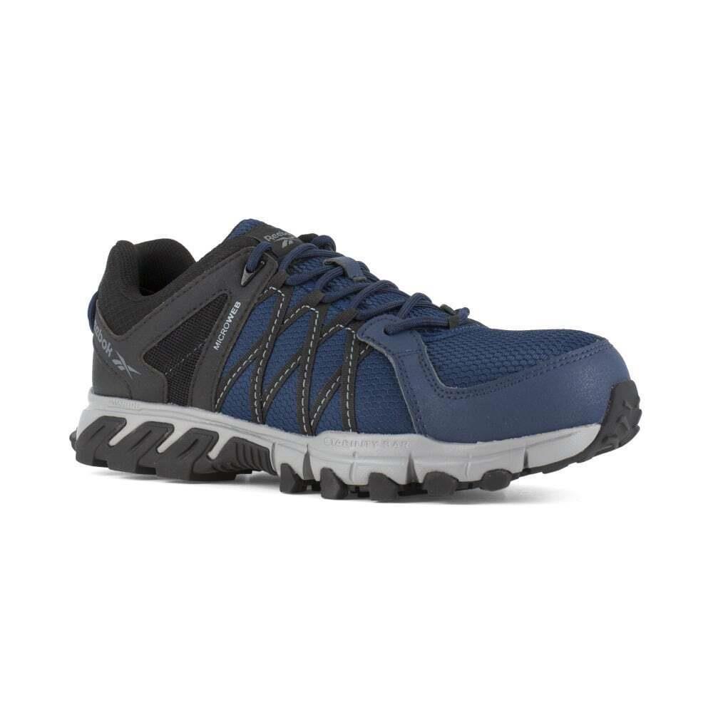 Reebok Mens Trailgrip Work Shoe Composite Toe Navy Black Grey Rb3403