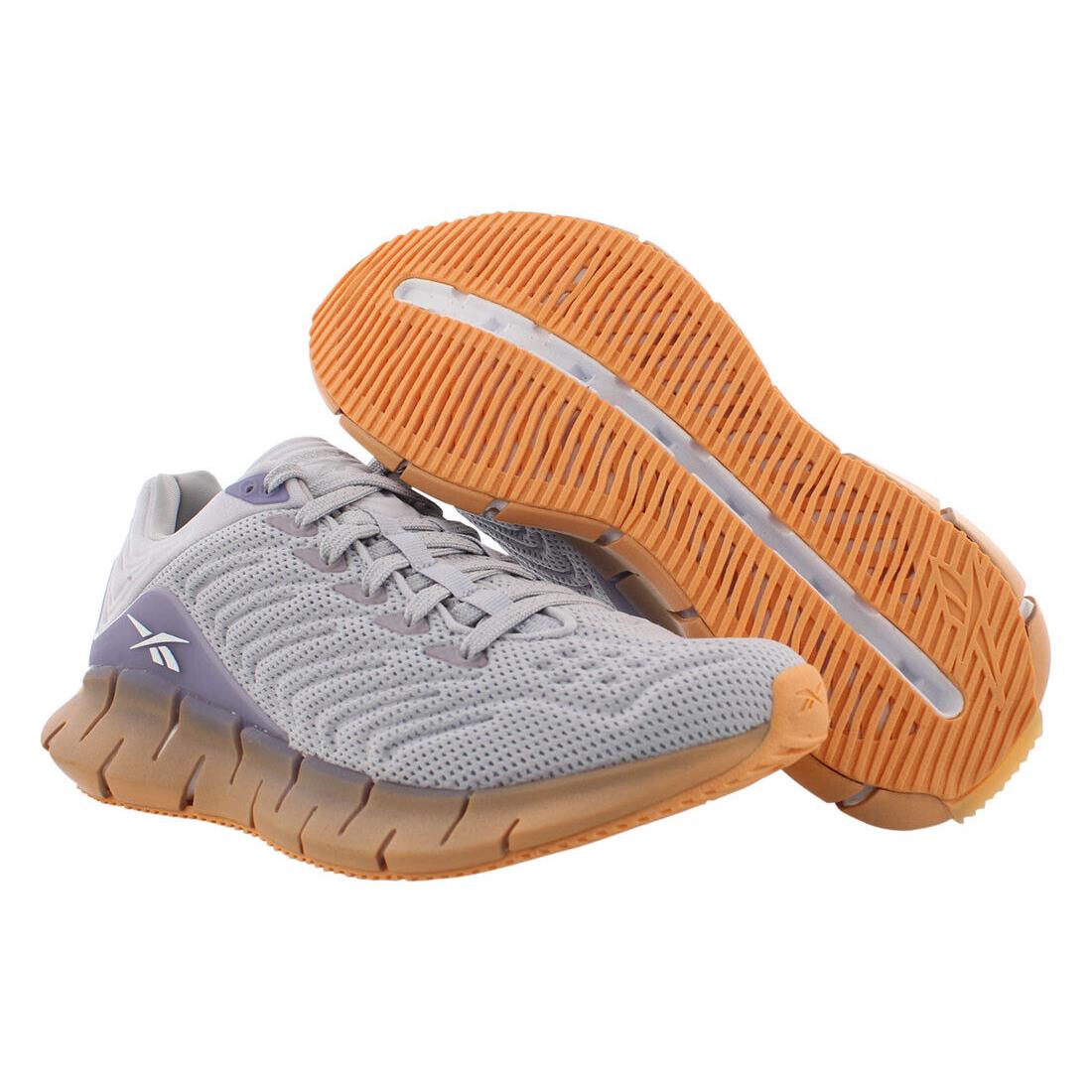 Reebok Zig Kinetica Girls Shoes - Sterling Grey Mel/Violet Haze/Sunbaked Orange, Main: Grey