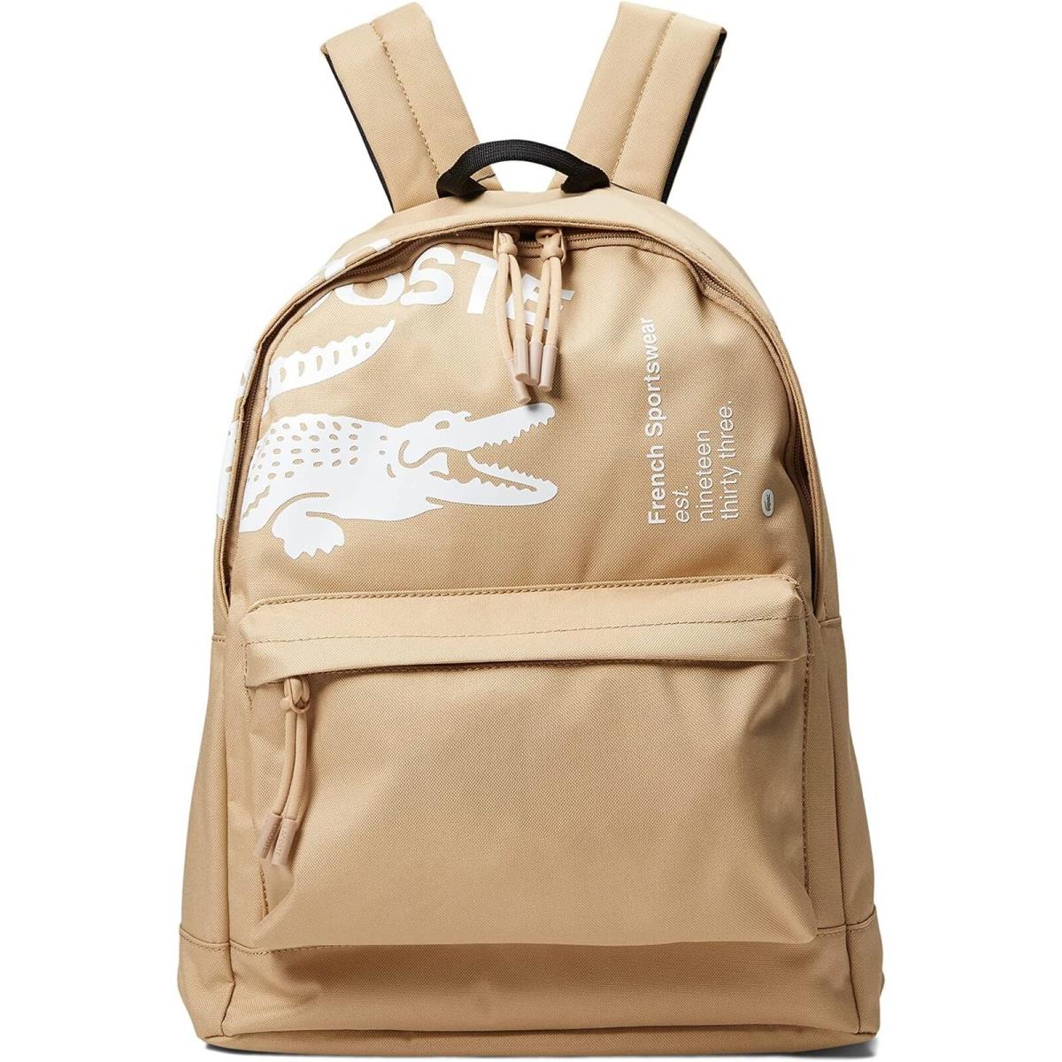 Men`s Lacoste Beige Contrast Branded Backpack