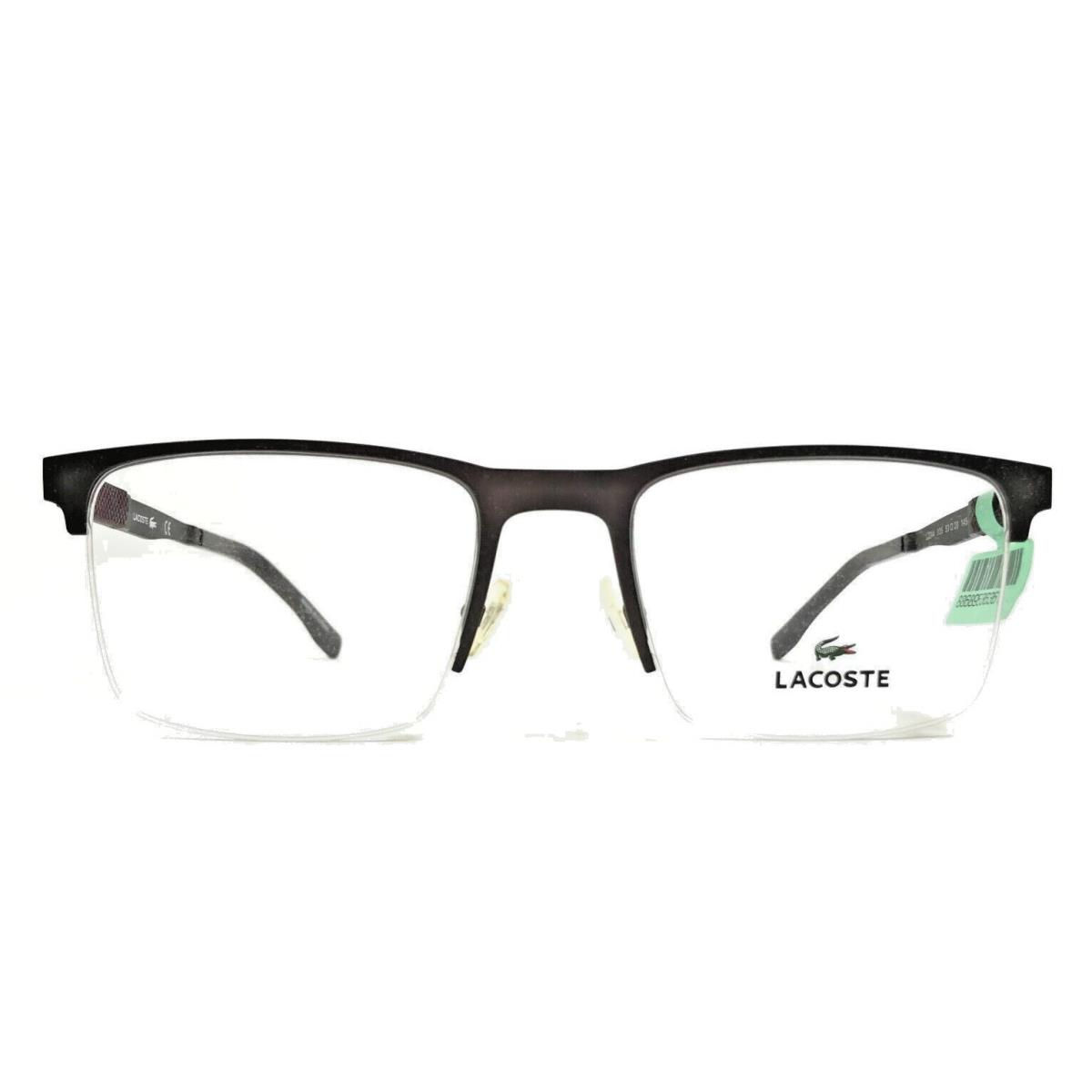 Lacoste Eyeglasses Frame L2244 035 Matte Dark Gunmetal Square Half Rim 53-20-145