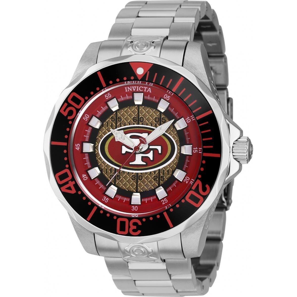 Invicta Men`s Watch Nfl San Francisco 49ers Dial Stainless Steel Bracelet 42118