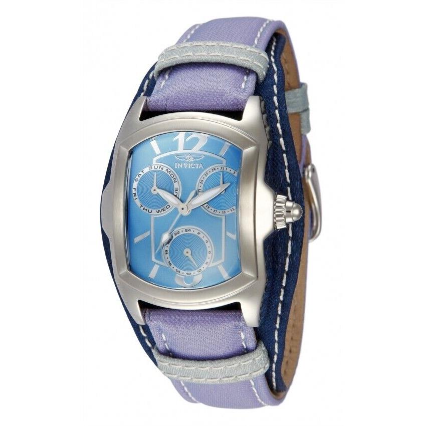 Invicta 12284 Women`s Lupah Purple Leather Bracelet Strap 34mm Quartz Watch