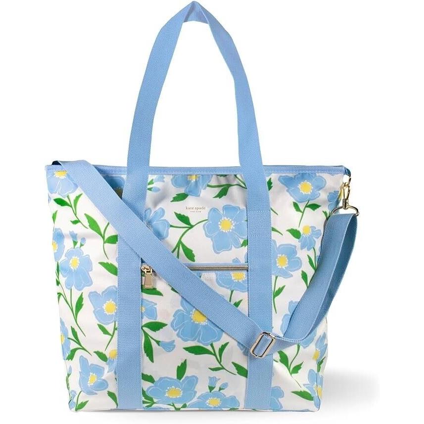 Kate Spade Large Capacity Insulated Cooler Tote Sunshine Floral Blue White