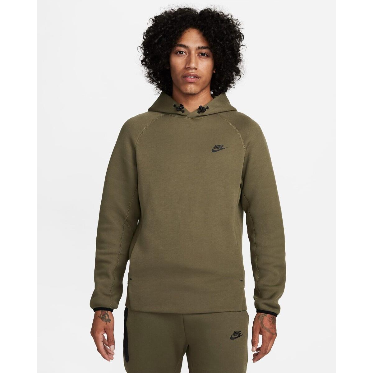 Nike Sportswear Tech Fleece Men`s Pullover Hoodie Medium Olive Sz S M FB8016-222