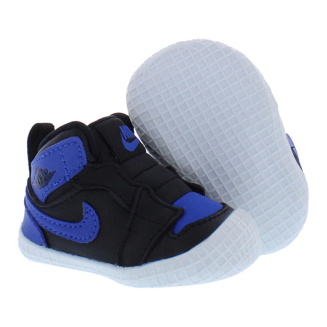 Nike Jordan 1 Crib Bootie Infant/toddler Shoes - Black/Varsity Royal/White, Main: Black