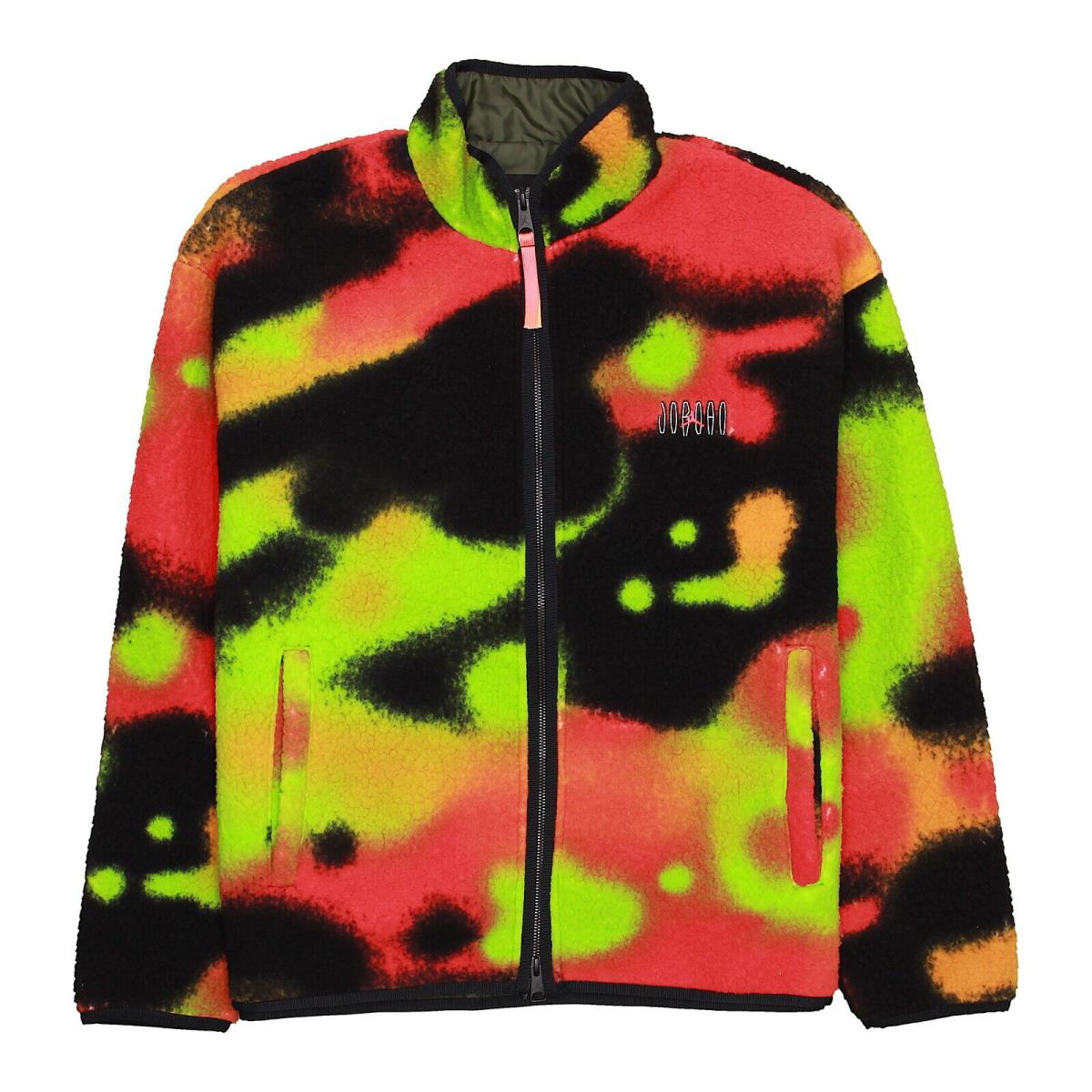 Nike Jordan Flight Mvp Men`s Allover Print Infrared 23 High-pile Fleece Jacket