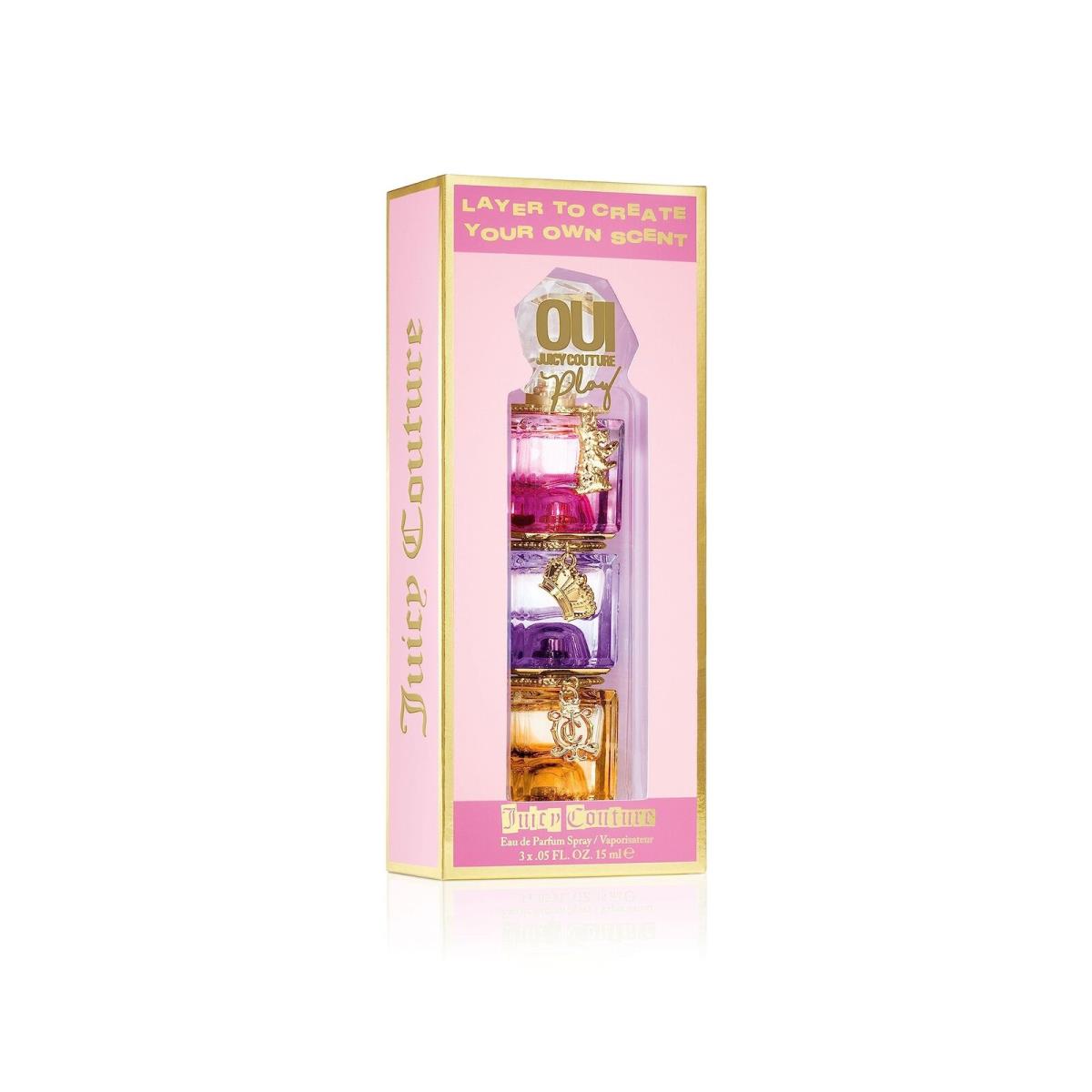 Juicy Couture 3 Piece Fragrance Set Oui Play Eau De Parfum Women`s Perfume Set Includes