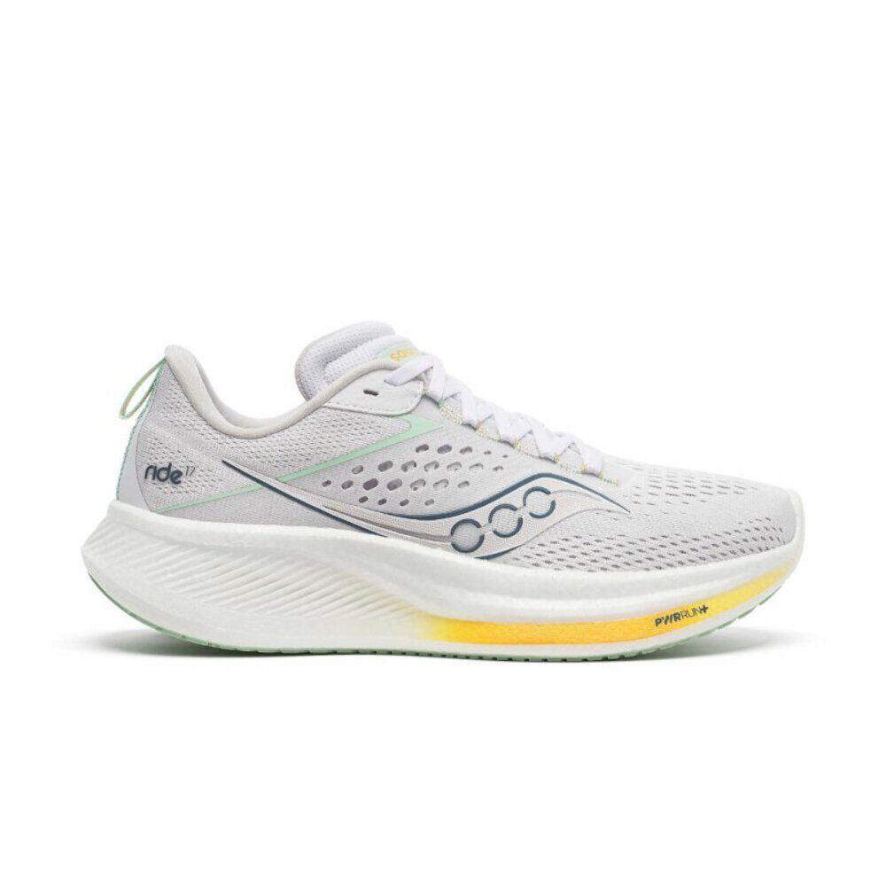 Saucony Women`s Ride 17 Running Shoes - White/peel - White/Peel