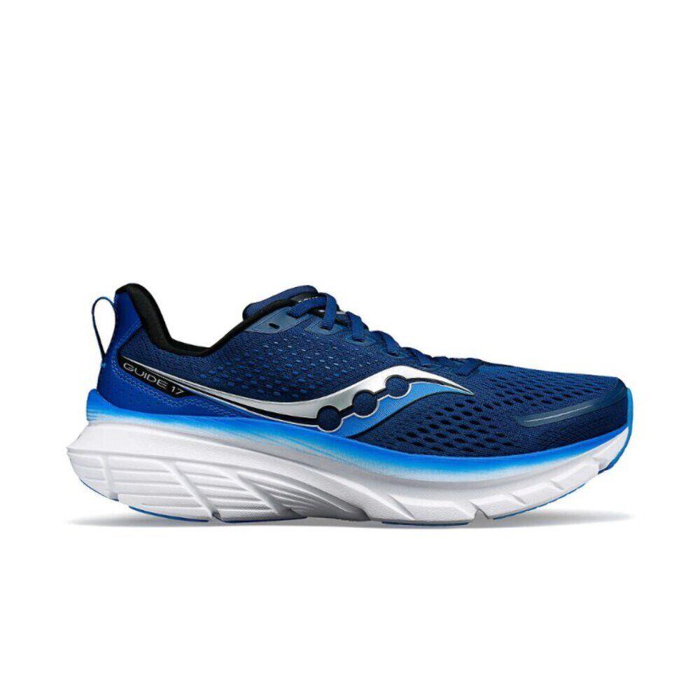 Saucony Men`s Guide 17 Max Cushioned Everyday Running Shoe - Navy/cobalt - Navy/Cobalt