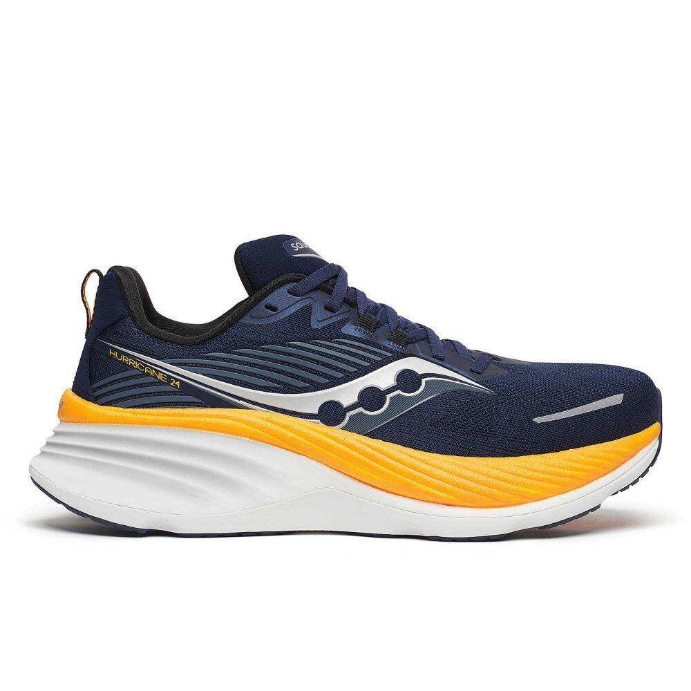 Saucony Men`s Hurricane 24 Running Shoes - Navy/peel - Navy/Peel