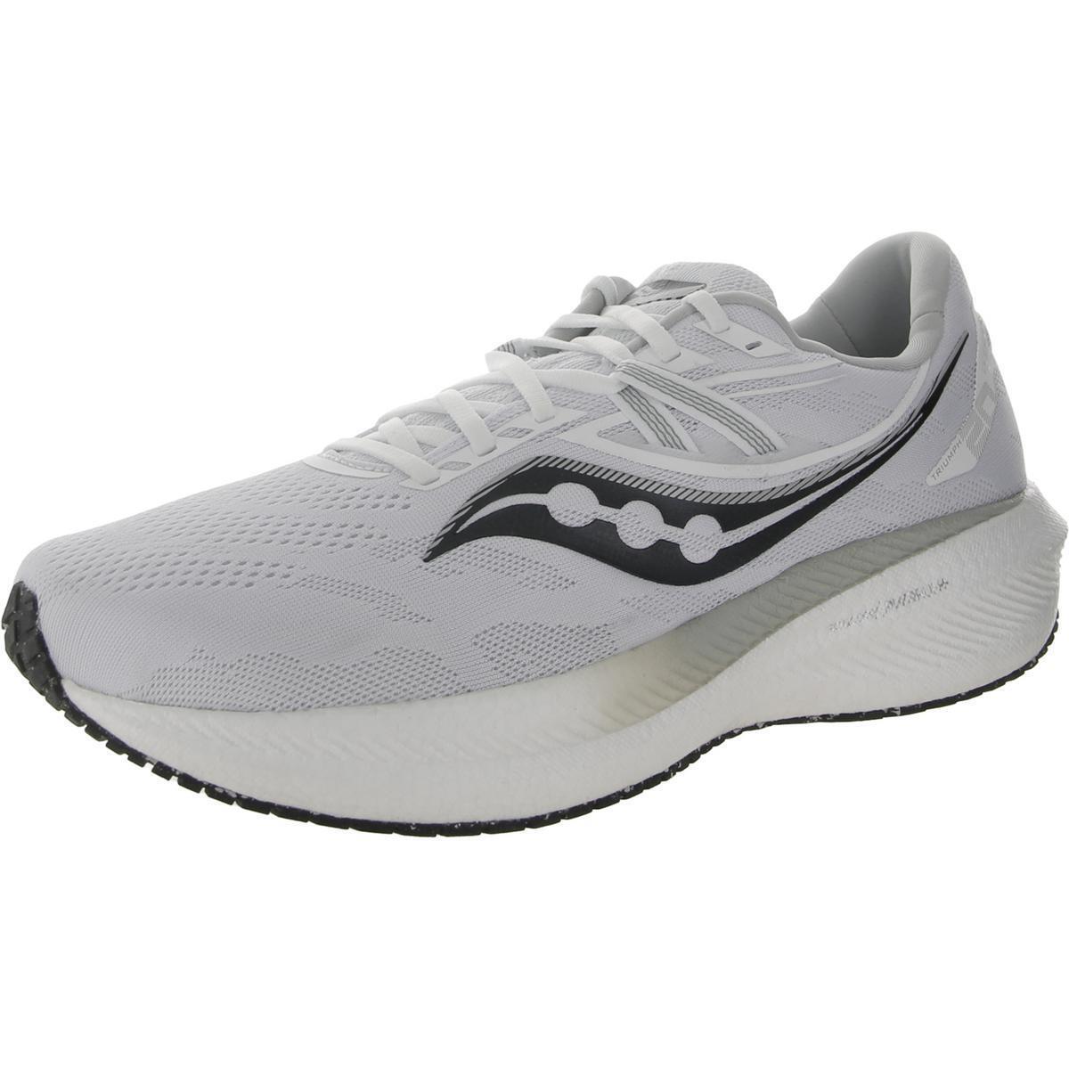 Saucony Mens Triumph 20 Fitness Workout Running Shoes Sneakers Bhfo 9596 - White/Black