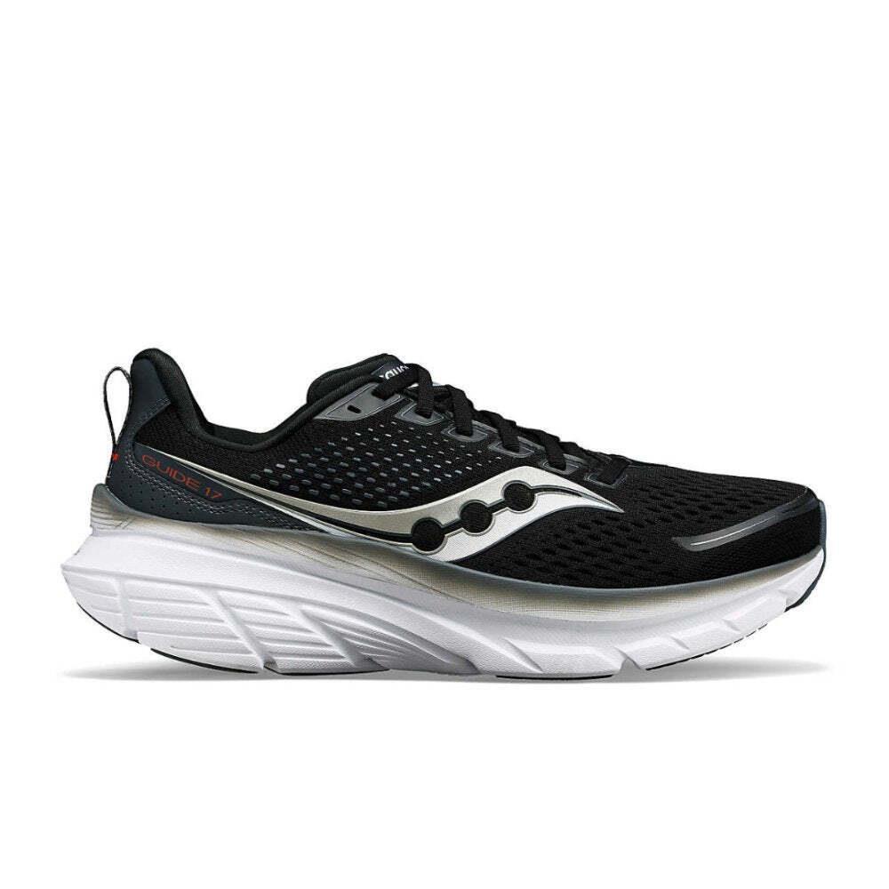 Saucony Men`s Guide 17 Running Shoes Extra Wide - Black/shadow - Black/Shadow