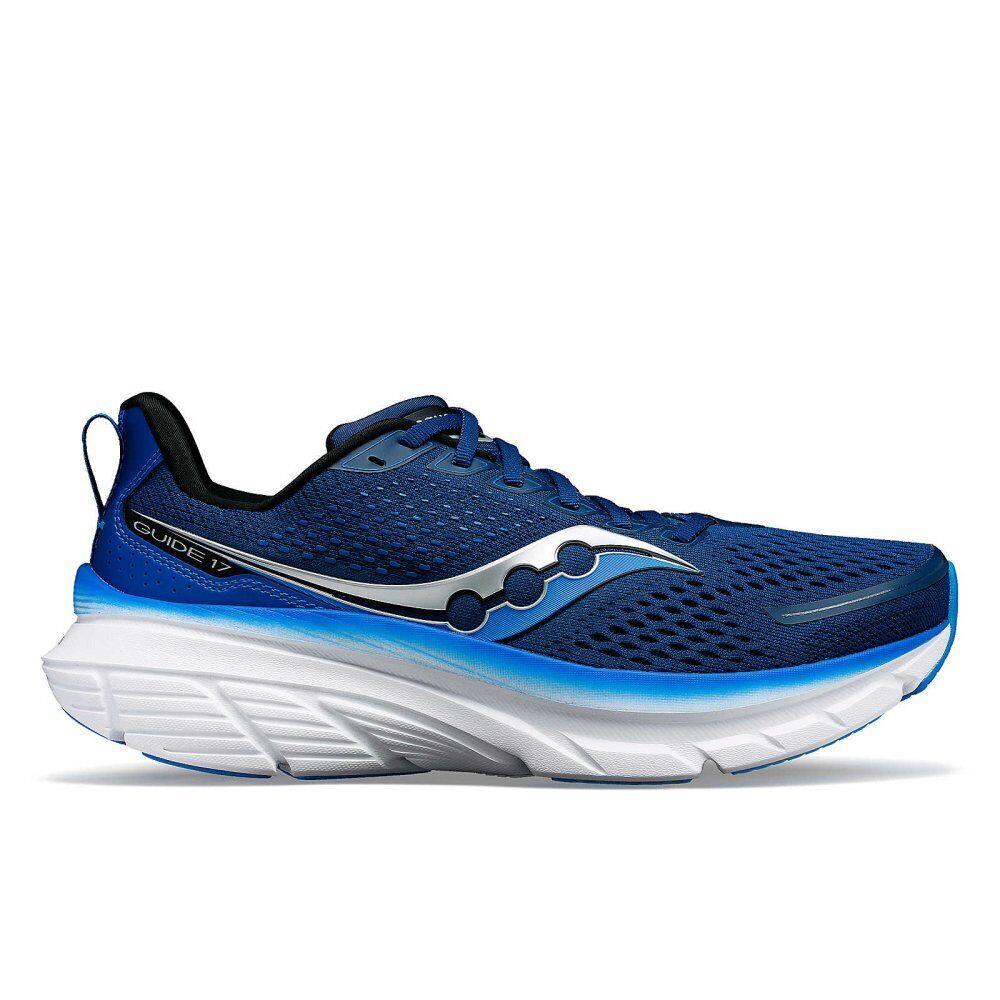 Saucony Men`s Guide 17 Running Shoes - Navy/cobalt Wide Width - Navy/Cobalt