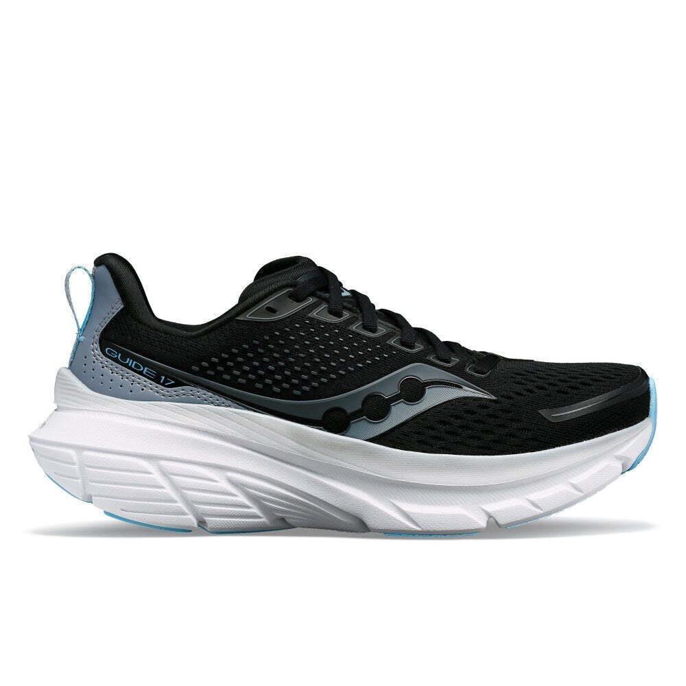 Saucony Women`s Guide 17 Running Shoes - Black/fog Wide Width - Black/Fog