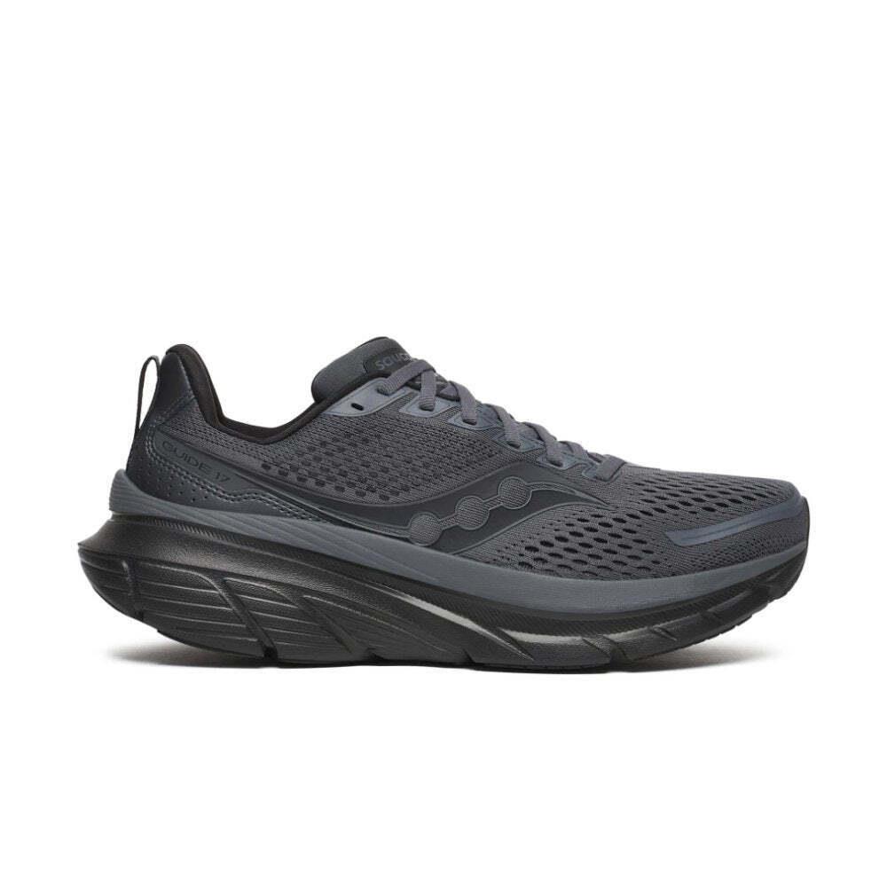 Saucony Men`s Guide 17 Max Cushioned Everyday Running Shoe - Carbon/black - Black