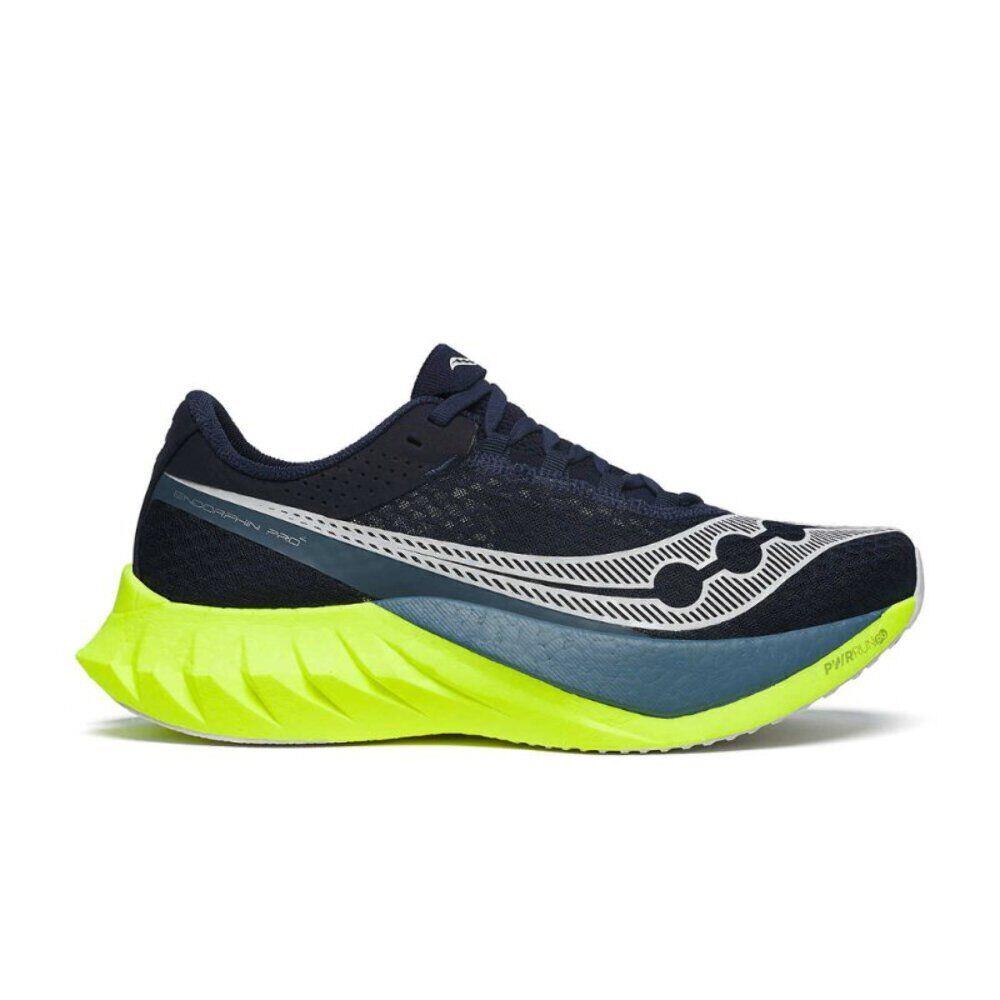 Saucony Men`s Endorphin Pro 4 Running Shoes - Navy/citron - Navy/Citron