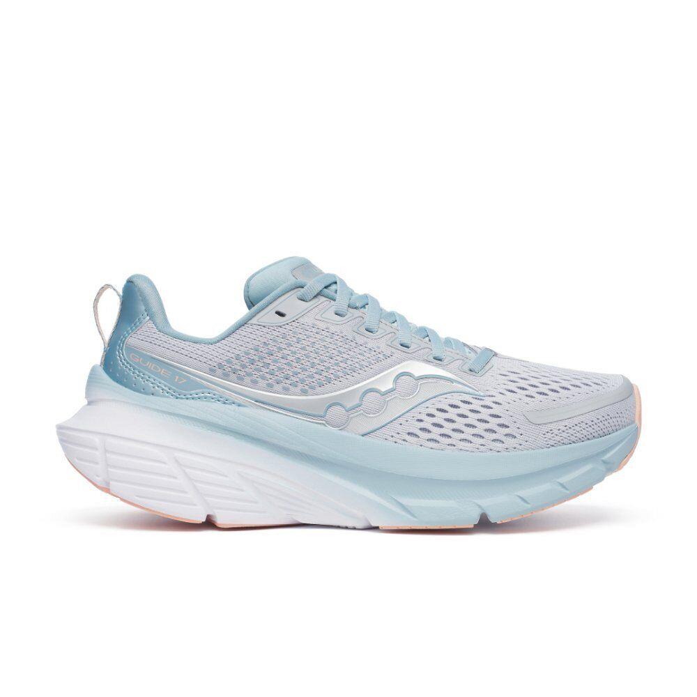 Saucony Women`s Guide 17 Max Cushioned Everyday Running Shoe - Cloud/topaz - Gray